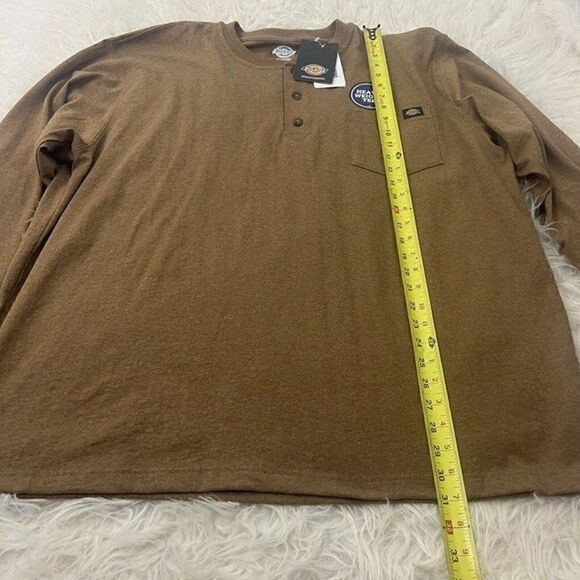 Dickies Heavyweight Long Sleeve Henley Tee Men’s size 2XL Brown Duck Heather NWT - Picture 5 of 11
